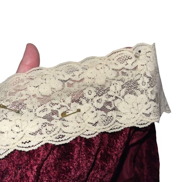 Vintage Handmade Hand Crafted Dress Womens M Thick Goth Costume Retro Lace - Picture 9 of 10